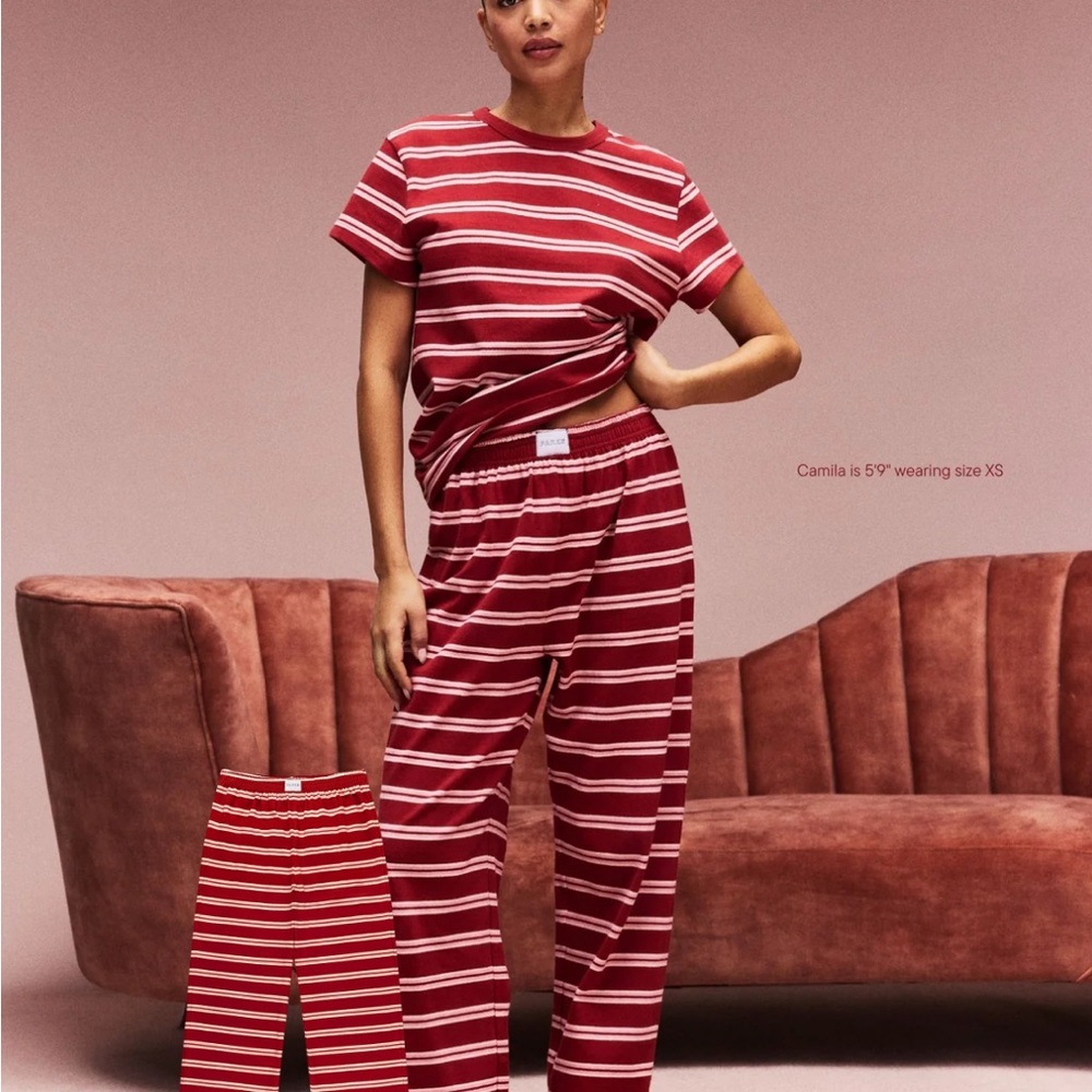 PARKE Striped Cotton Boxer Pants (Color: Amour Stripe)